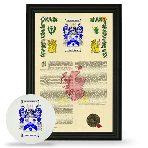 MacCellitch Framed Armorial History and Mouse Pad - Black