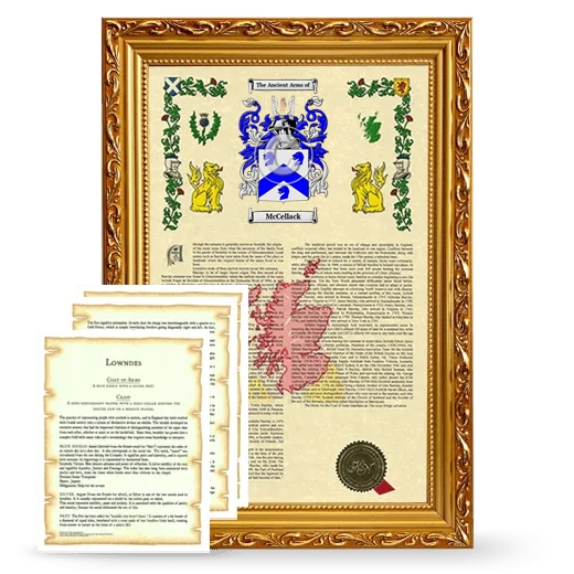 McCellack Framed Armorial History and Symbolism - Gold