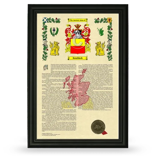 Kemblack Armorial History Framed - Black