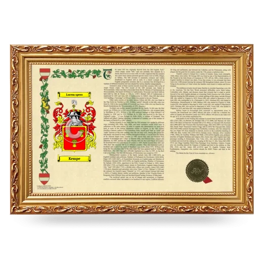 Kempe Armorial Landscape Framed - Gold