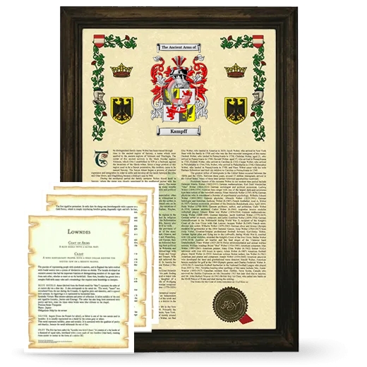 Kampff Framed Armorial History and Symbolism - Brown