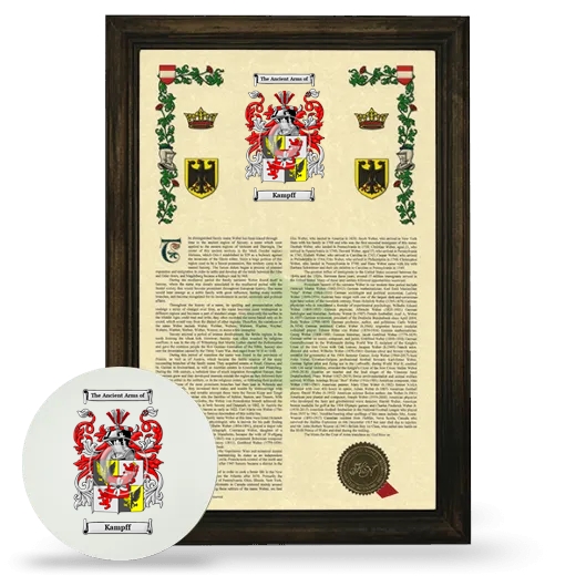 Kampff Framed Armorial History and Mouse Pad - Brown