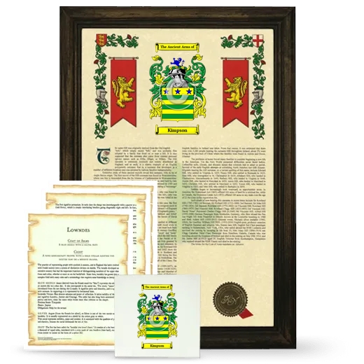 Kimpson Framed Armorial, Symbolism and Large Tile - Brown