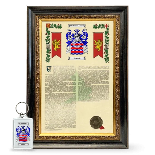 Kemmis Framed Armorial History and Keychain - Heirloom