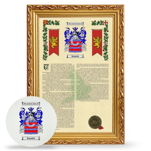 Keymich Framed Armorial History and Mouse Pad - Gold