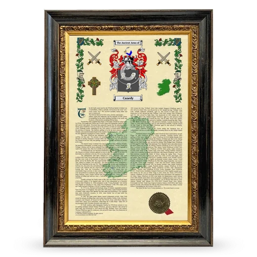 Canedy Armorial History Framed - Heirloom