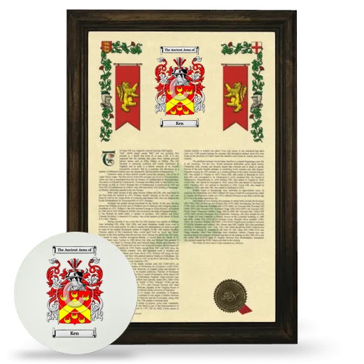 Ken Framed Armorial History and Mouse Pad - Brown