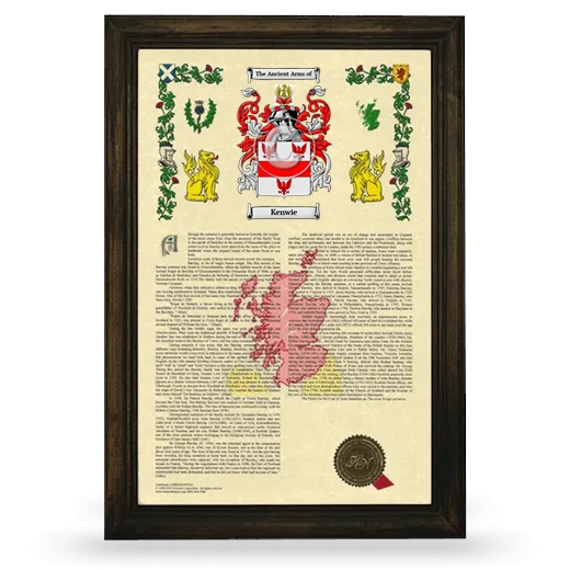 Kenwie Armorial History Framed - Brown