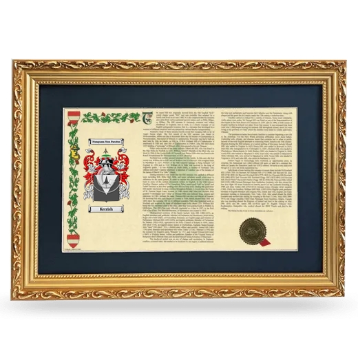 Kerrish Deluxe Armorial Landscape Framed - Gold