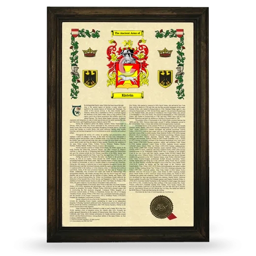 Kistein Armorial History Framed - Brown