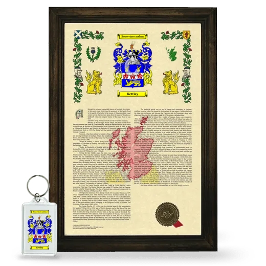 Kettlay Framed Armorial History and Keychain - Brown