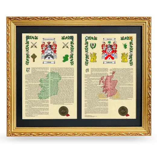 Double Armorial History Framed - Gold
