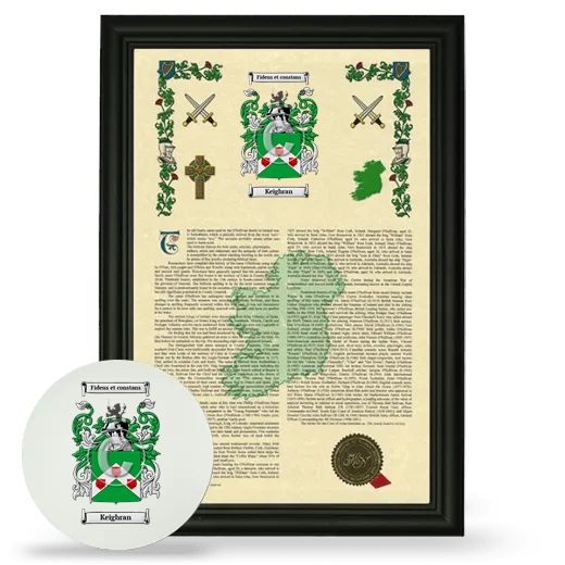 Keighran Framed Armorial History and Mouse Pad - Black