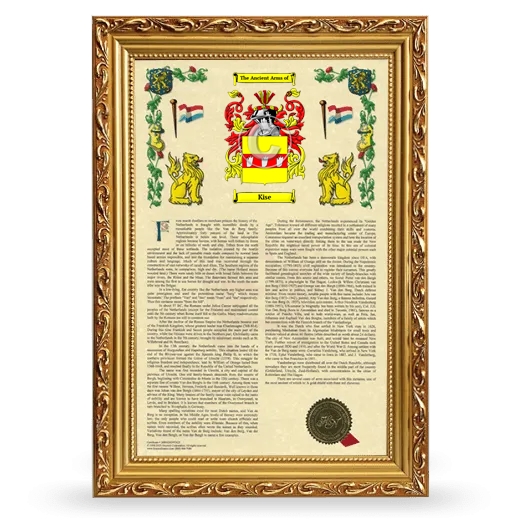 Kise Armorial History Framed - Gold