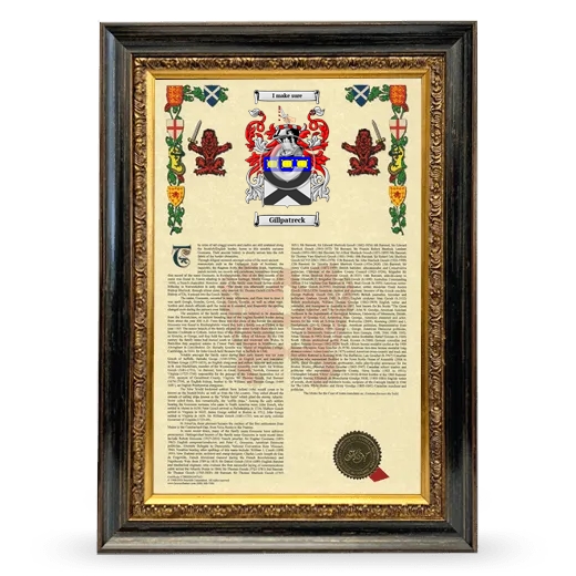 Gillpatreck Armorial History Framed - Heirloom