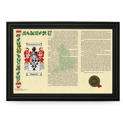 Kingscott Armorial Landscape Framed - Black