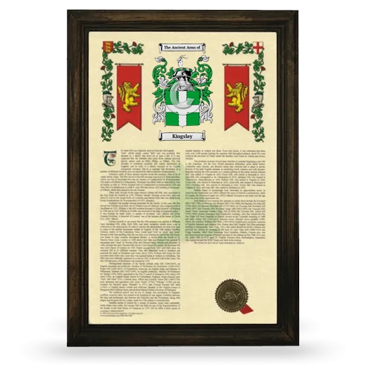 Kingslay Armorial History Framed - Brown