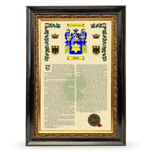 Kunkel Armorial History Framed - Heirloom