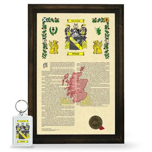 McEnnir Framed Armorial History and Keychain - Brown