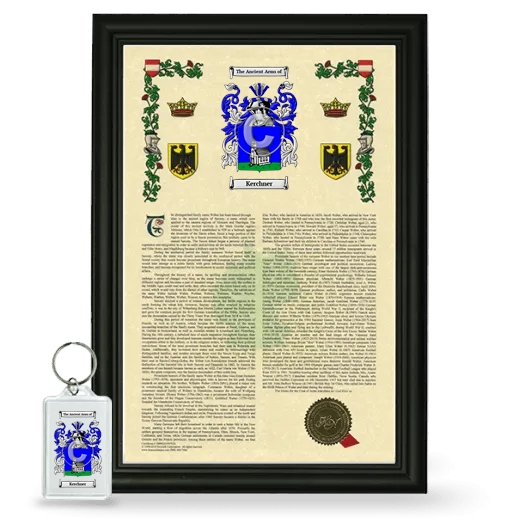 Kerchner Framed Armorial History and Keychain - Black