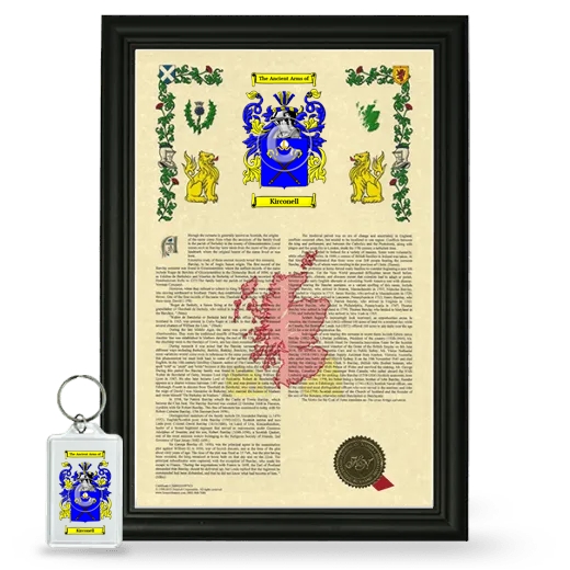 Kirconell Framed Armorial History and Keychain - Black