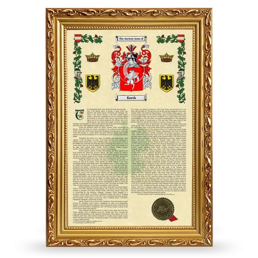 Karsh Armorial History Framed - Gold