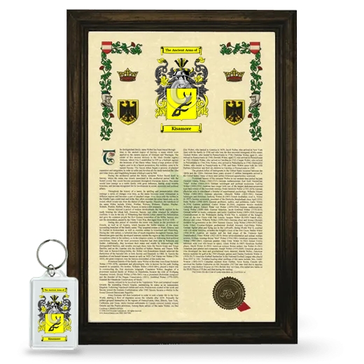 Kisamore Framed Armorial History and Keychain - Brown