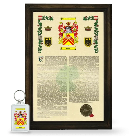 Klaar Framed Armorial History and Keychain - Brown