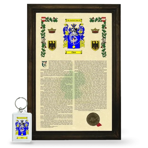 Clase Framed Armorial History and Keychain - Brown