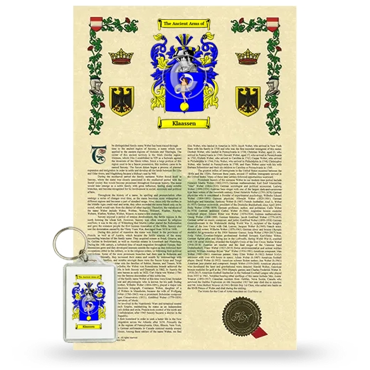 Klaassen Armorial History and Keychain Package