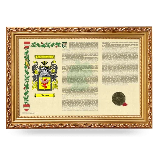 Clausen Armorial Landscape Framed - Gold