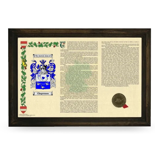 Clingerman Armorial Landscape Framed - Brown