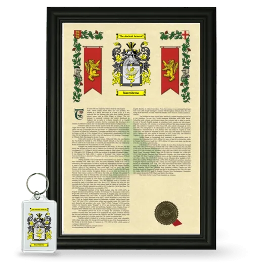 Naresbrow Framed Armorial History and Keychain - Black