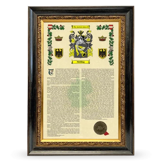 Niebling Armorial History Framed - Heirloom