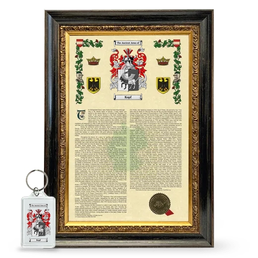 Kopf Framed Armorial History and Keychain - Heirloom