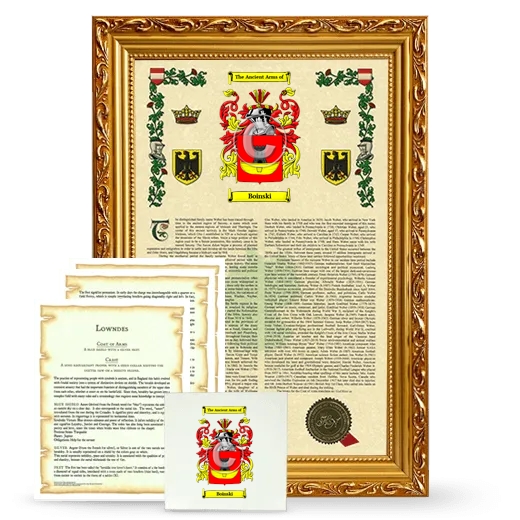 Boinski Framed Armorial, Symbolism and Large Tile - Gold