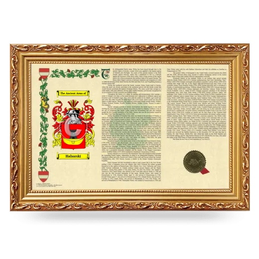 Hahurski Armorial Landscape Framed - Gold