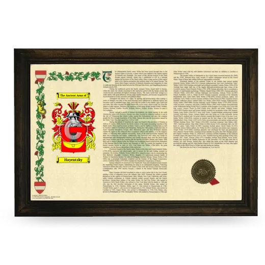 Hayentzky Armorial Landscape Framed - Brown