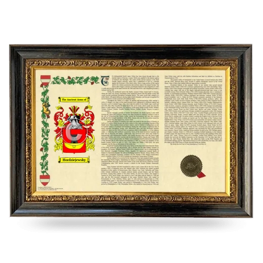 Hordziejewsky Armorial Landscape Framed - Heirloom