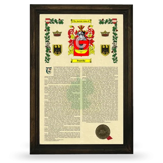 Payecky Armorial History Framed - Brown