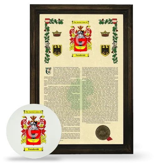 Poradovski Framed Armorial History and Mouse Pad - Brown