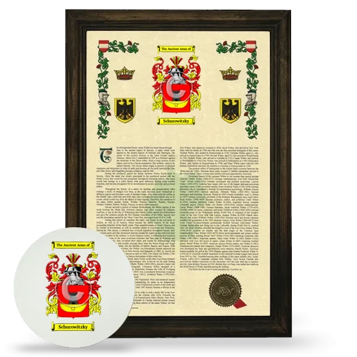 Schurowitzky Framed Armorial History and Mouse Pad - Brown