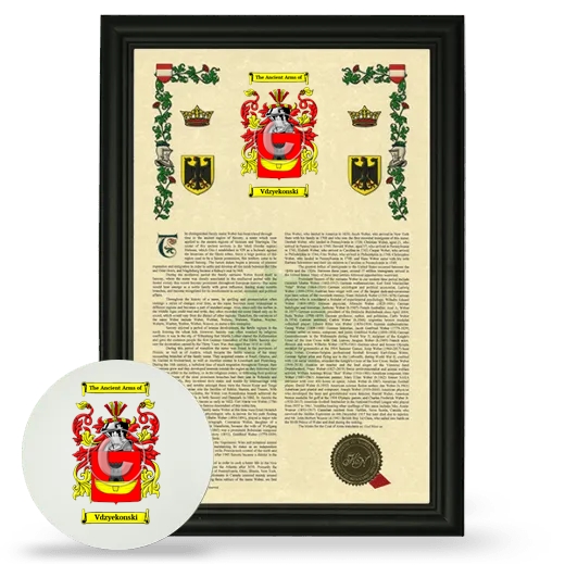 Vdzyekonski Framed Armorial History and Mouse Pad - Black