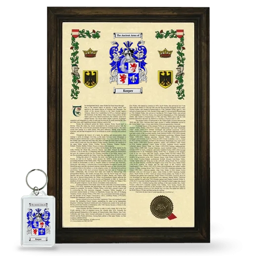 Korper Framed Armorial History and Keychain - Brown