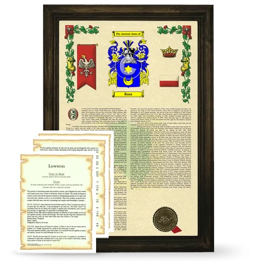 Koza Framed Armorial History and Symbolism - Brown