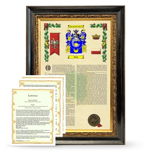 Koza Framed Armorial History and Symbolism - Heirloom