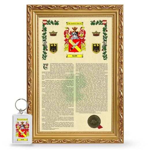 Krefft Framed Armorial History and Keychain - Gold