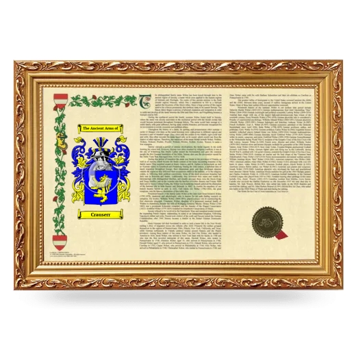 Crauserr Armorial Landscape Framed - Gold