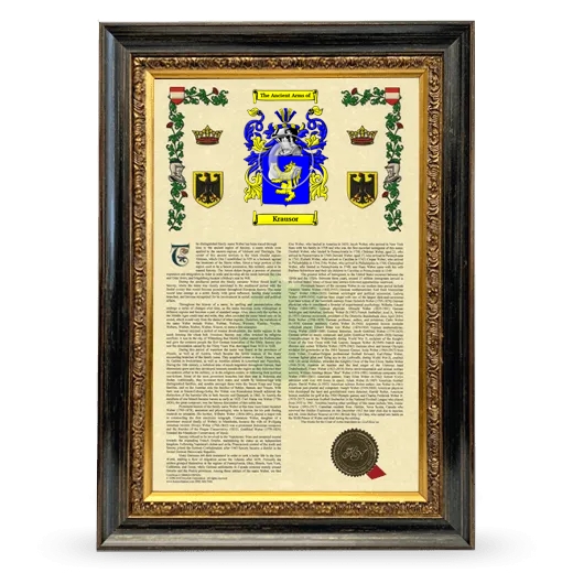 Krausor Armorial History Framed - Heirloom