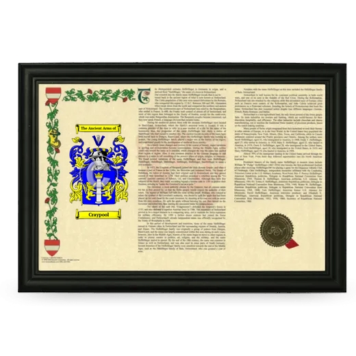 Craypool Armorial Landscape Framed - Black